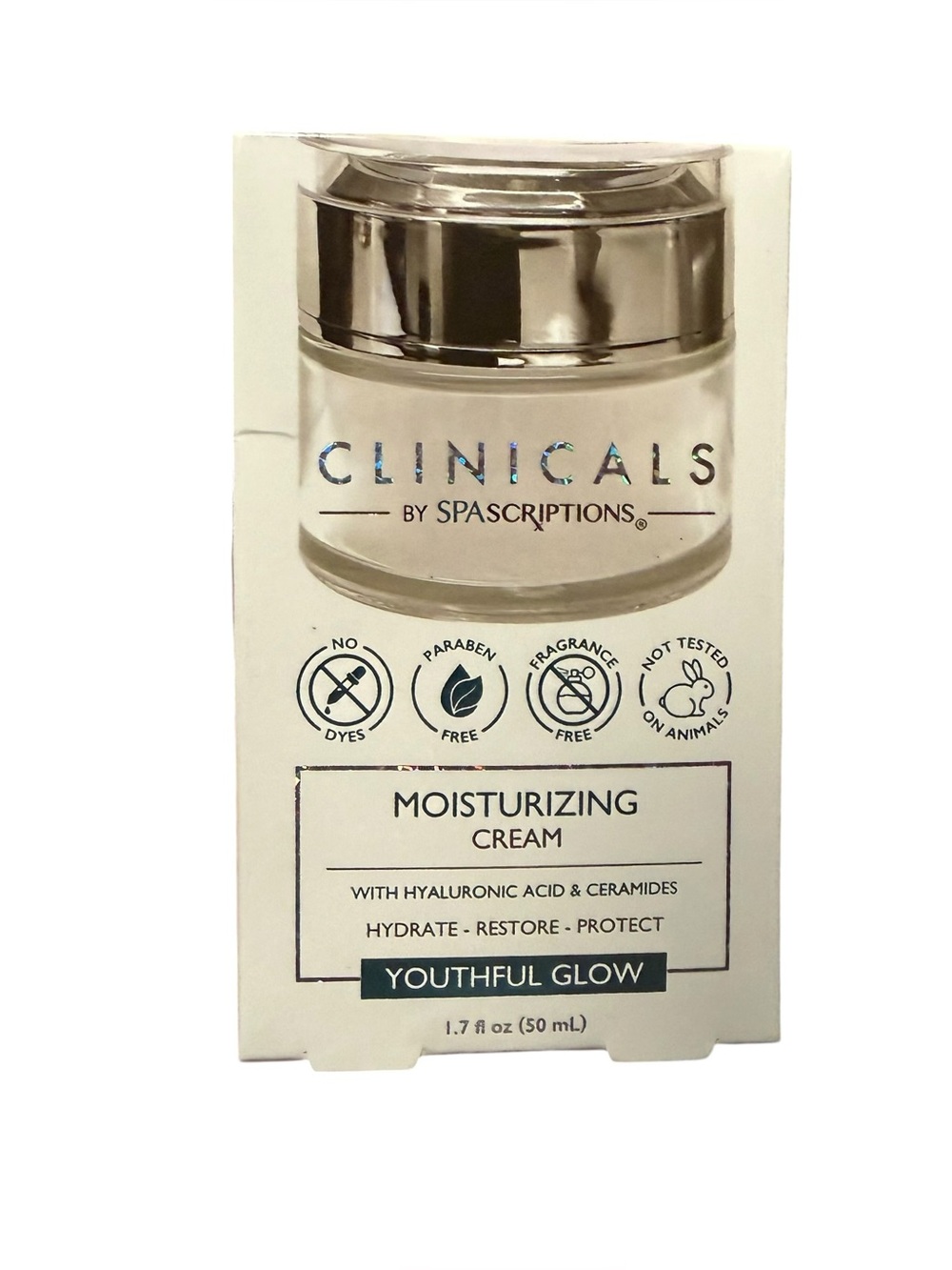 CLINICALS By SPASCRIPTIONS Moisturizing Cream YOUTHFUL GLOW 1.7 FL OZ